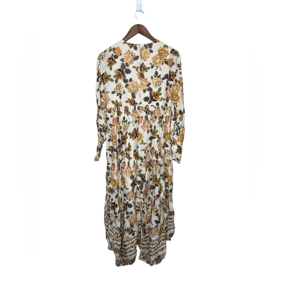 Free People Ivory Combo Rows of Roses Maxi Dress - Picture 10 of 17
